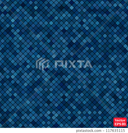 background abstract mosaic of the grid pixel pattern and squares navy blue color. vector illustration 117635115