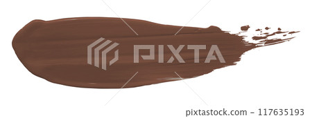 Shiny brown liquid from separate brush strokes on white background. Shiny brown liquid from separate brush strokes on white background. 117635193