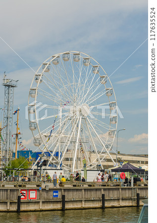 Ferris Wheel near the sea. High quality photo 117635524
