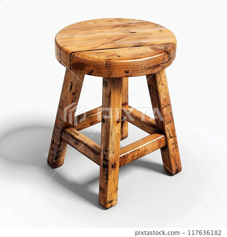 Stool isolated on white background, centered 117636182