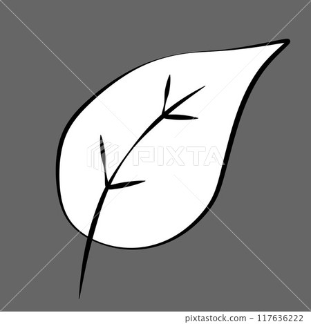 Vector Caricature style Fall Leaf. Outline Black and White Botany element isolated on Grey Background. Autumn Fallen Leaves concept illustration in Linear art Style for Card, Coloring Book, Design Vector Caricature style Fall Leaf. Outline Black and White Botany element isolated on Grey Background. Autumn Fallen Leaves concept illustration in Linear art Style for Card, Coloring Book, Design 117636222