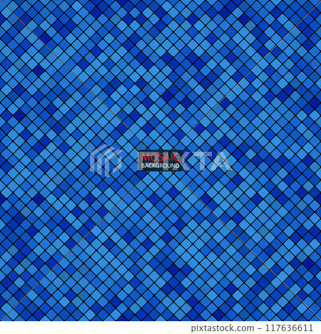 background abstract mosaic of squares blue color for your purposes in design. vector illustration background abstract mosaic of squares blue color for your purposes in design. vector illustration 117636611