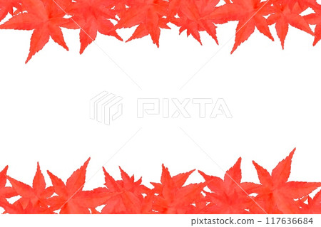 Red autumn leaves frame ② 117636684