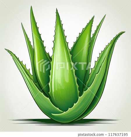 Illustration of aloe vera isolated on white background 117637195