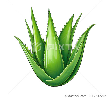 Illustration of aloe vera isolated on white background 117637204
