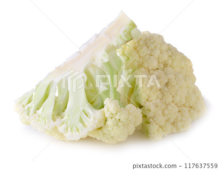 Fresh Cauliflower isolated over a white background Fresh Cauliflower isolated over a white background 117637559