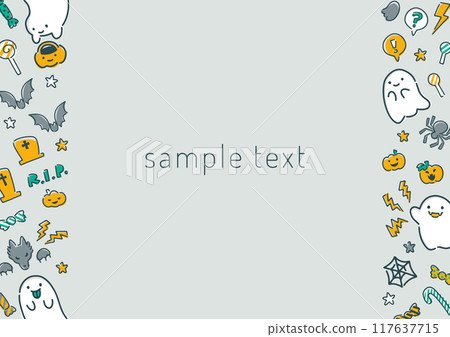 Halloween motif frame material 117637715