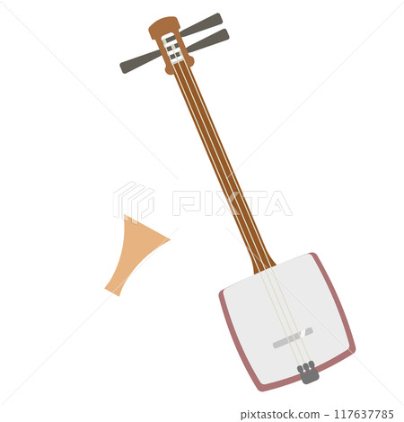 Shamisen illustration Shamisen illustration 117637785