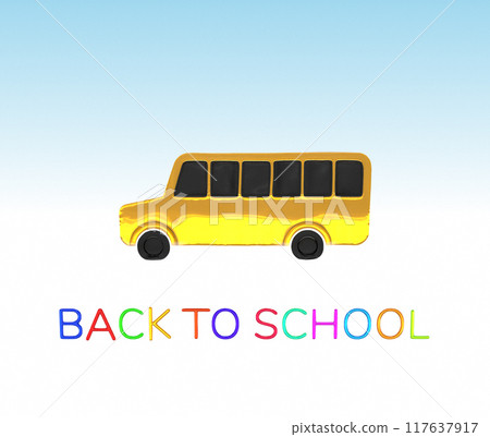 Back to School with Yellow Bus and Backpack 117637917