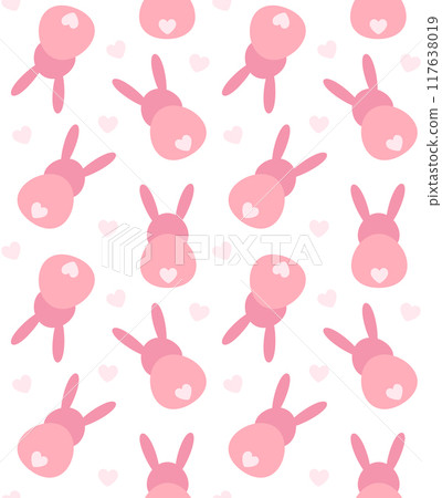 Vector seamless pattern of bunny rabbit back Vector seamless pattern of bunny rabbit back 117638019