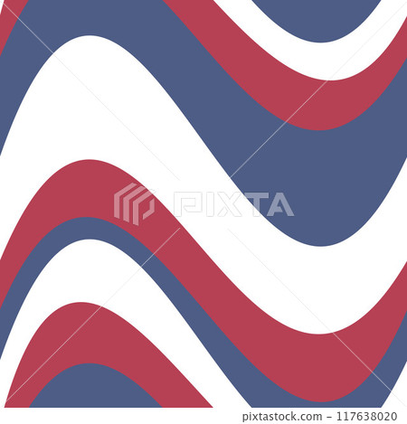Vector seamless pattern of USA flag groovy waves Vector seamless pattern of USA flag groovy waves 117638020