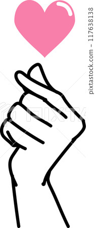 Finger heart_Flat vector illustration Finger heart_Flat vector illustration 117638138