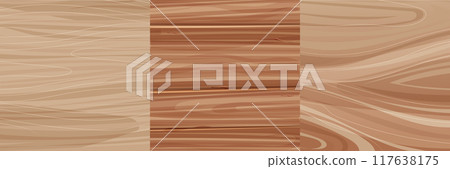 Set wood templates annual rings texture top view surface. Tree material, plank or panel. Stamp of tree trunk natural timber.  117638175