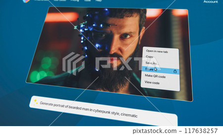 AI chatbot generate detailed image: Portrait of man in cyberpunk style AI chatbot generate detailed image: Portrait of man in cyberpunk style 117638257