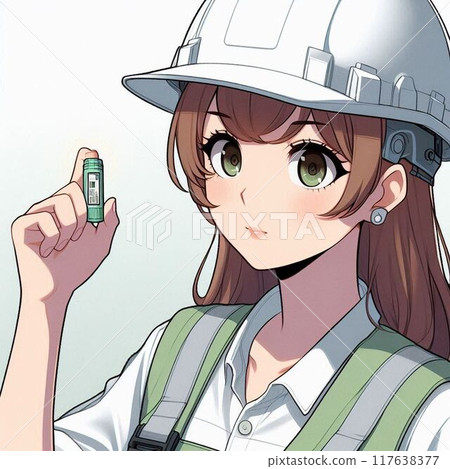 A female worker checking what she needs for work 117638377