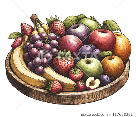 Illustration of assorted fruit 117638391