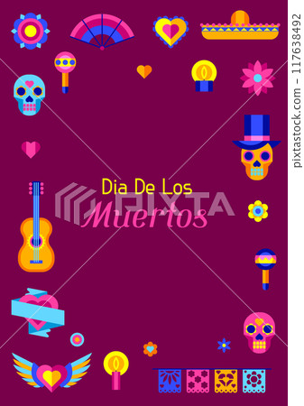 Day of the Dead greeting card. Dia de los muertos. Mexican celebration. Day of the Dead greeting card. Dia de los muertos. Mexican celebration. 117638492