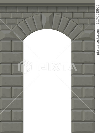 Classic facade with arch in a classic style Classic facade with arch in a classic style 117638965