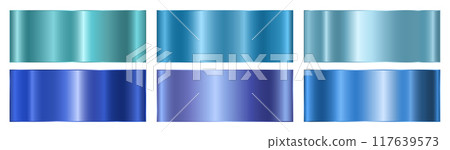 Blue metallic gradients on a white background. A banner with a metallic blue gradient texture. 117639573
