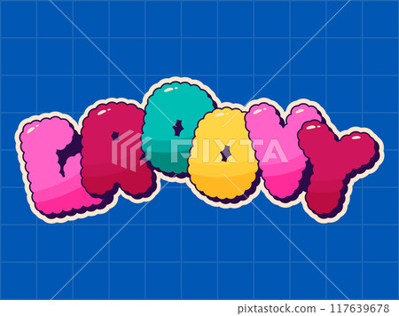 Comic cartoon label. 117639678