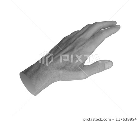 Hand reaching out, outstretching to take, catch something invisible, icon gesture isolated on white Hand reaching out, outstretching to take, catch something invisible, icon gesture isolated on white 117639954