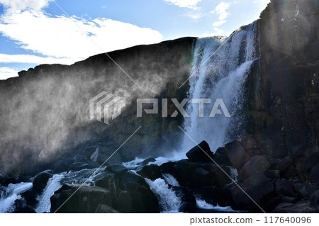 Öxarárfoss waterfall, Thingvellir National Park, Iceland Öxarárfoss waterfall, Thingvellir National Park, Iceland 117640096
