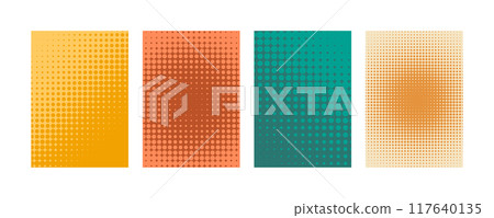 Set of abstract halftone colorful poster backgrounds. Vector illustration 117640135