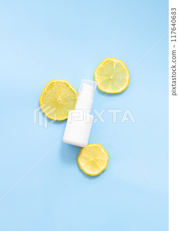 facial cleanser or cream package with vitamin C 117640683