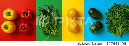 各種色彩繽紛的新鮮蔬菜 117641496