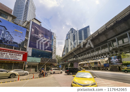 Streets around BTS Thonglor station in Bangkok, Thailand 117642065