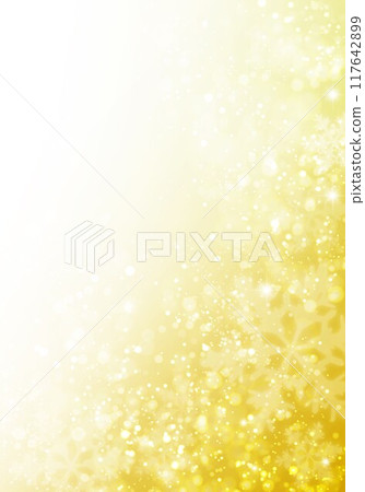 閃閃發光的雪花圖案金色背景 117642899