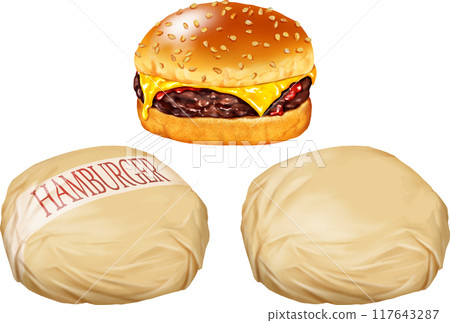 Hamburger wrapping paper fast food Hamburger wrapping paper fast food 117643287