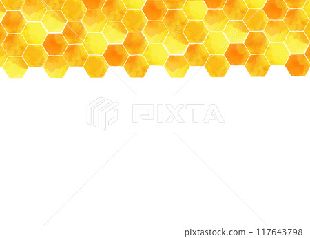 Watercolor honeycomb pattern illustration 117643798