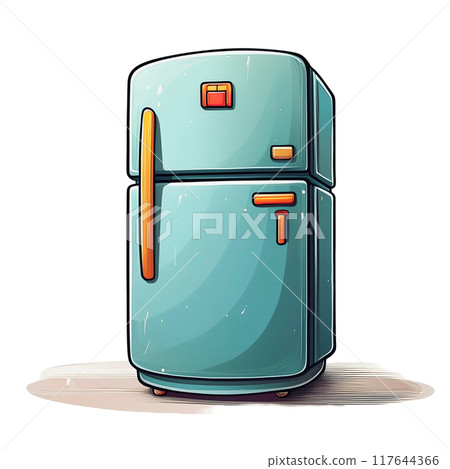 Blue retro design refrigerator 117644366