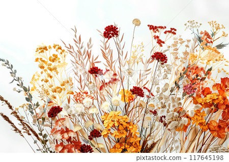 Beautiful bouquet of dried flowers 117645198