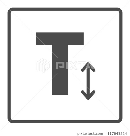 text height icon from user interface collection. Thin linear text height, text, editable stroke, pixel perfect 117645214