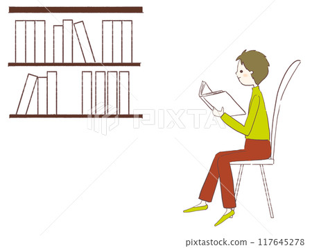 Illustration of a man reading a book 117645278