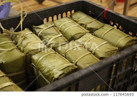 Vietnamese New Year dish Banh Chung Vietnamese New Year dish Banh Chung 117645693