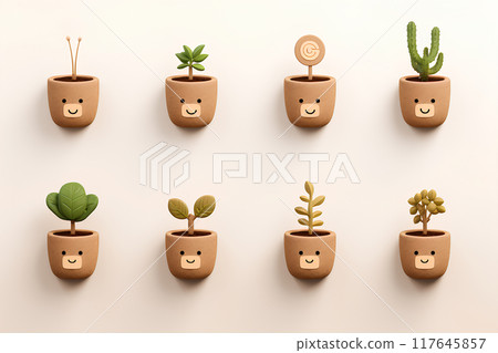 盆栽植物圖示素材 盆栽植物圖示素材 117645857