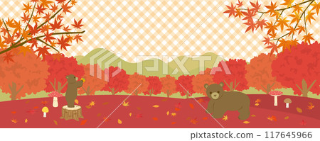 與秋季動物的森林景觀 與秋季動物的森林景觀 117645966