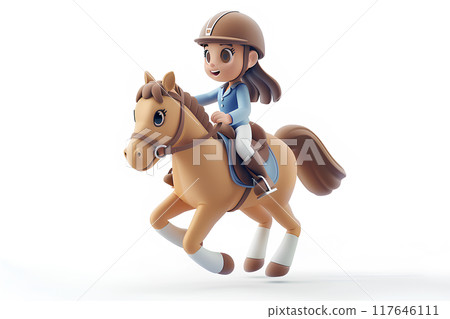 Girl practicing horse riding 117646111
