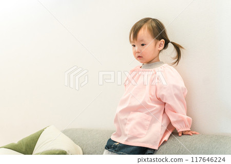 Kindergartener/kindergarten girl at nursery school/kindergarten/daycare center 117646224