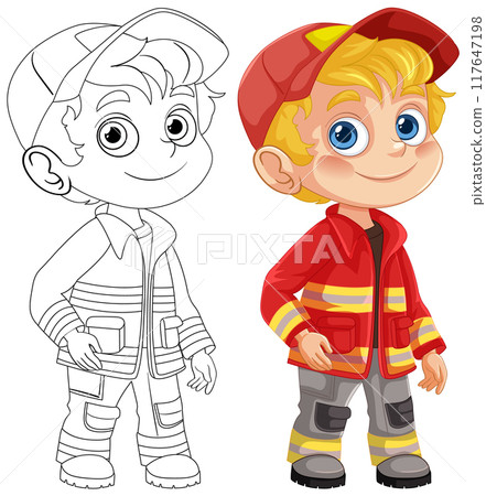 Young Firefighter in Uniform Young Firefighter in Uniform 117647198