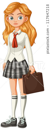 Student with School Uniform and Bag 117647218