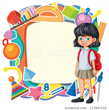 Back to School Frame Illustration Back to School Frame Illustration 117647220