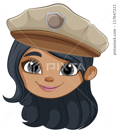 Smiling Police Officer Character 117647221