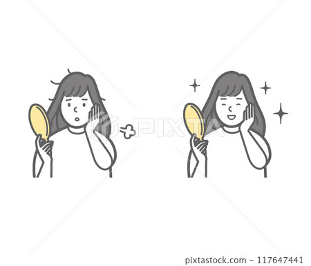 女性頭髮受損前後 117647441