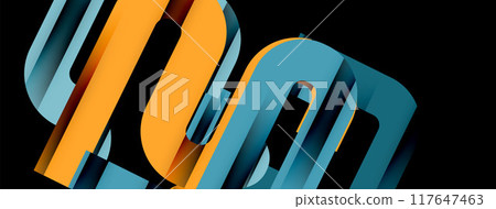 Dynamic waves, flowing lines, stripes vector geometric elements minimal pattern. Vector Illustration For Wallpaper, Banner, Background, Card, Book Illustration, landing page 117647463