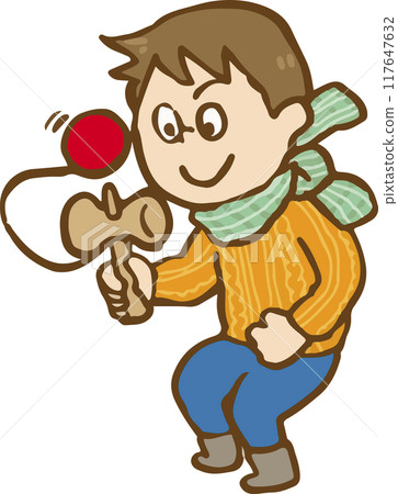 Boy playing kendama 117647632
