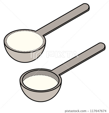 用湯匙量麵粉 117647674